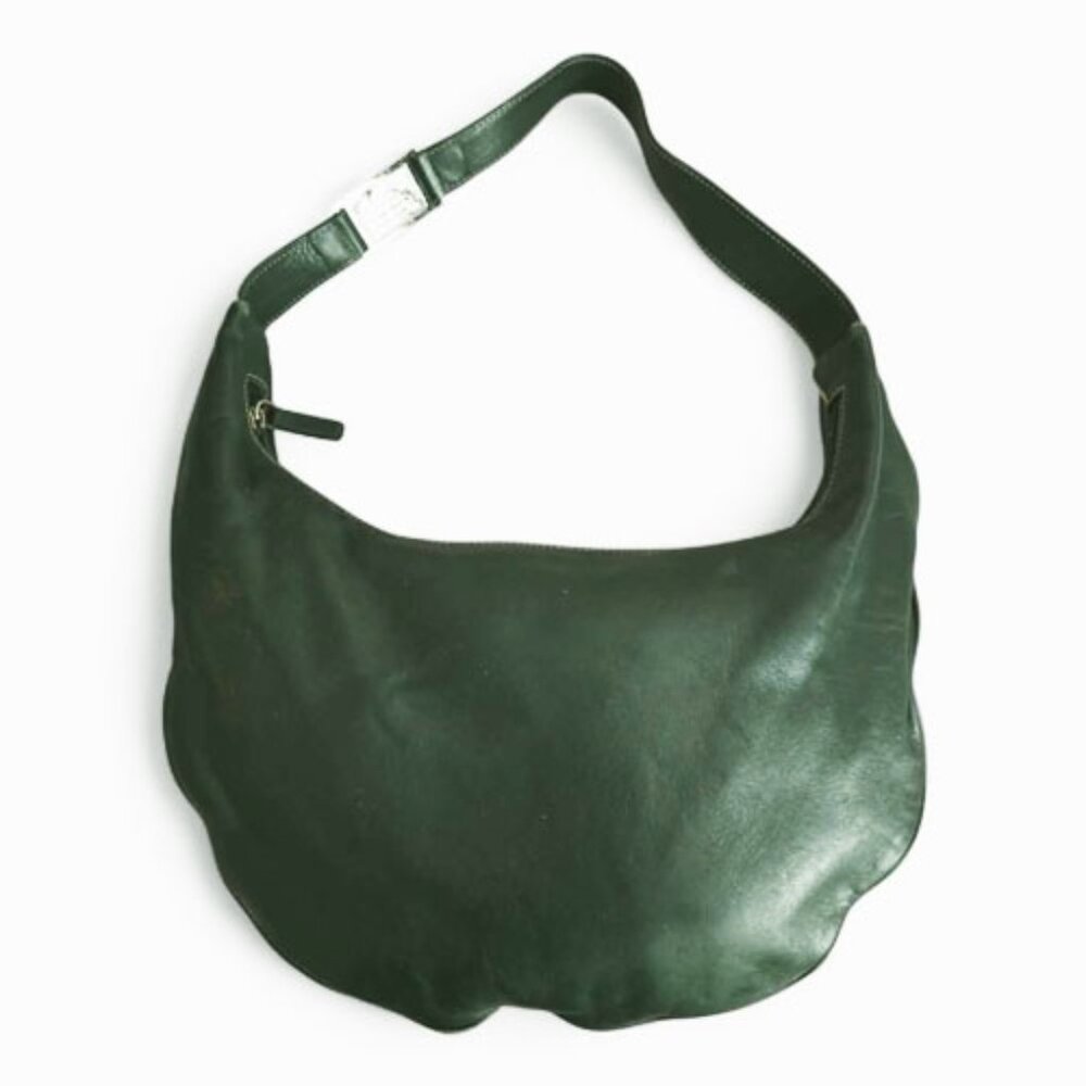 Lauren Ralph Lauren Dark Green Leather Hobo Bag